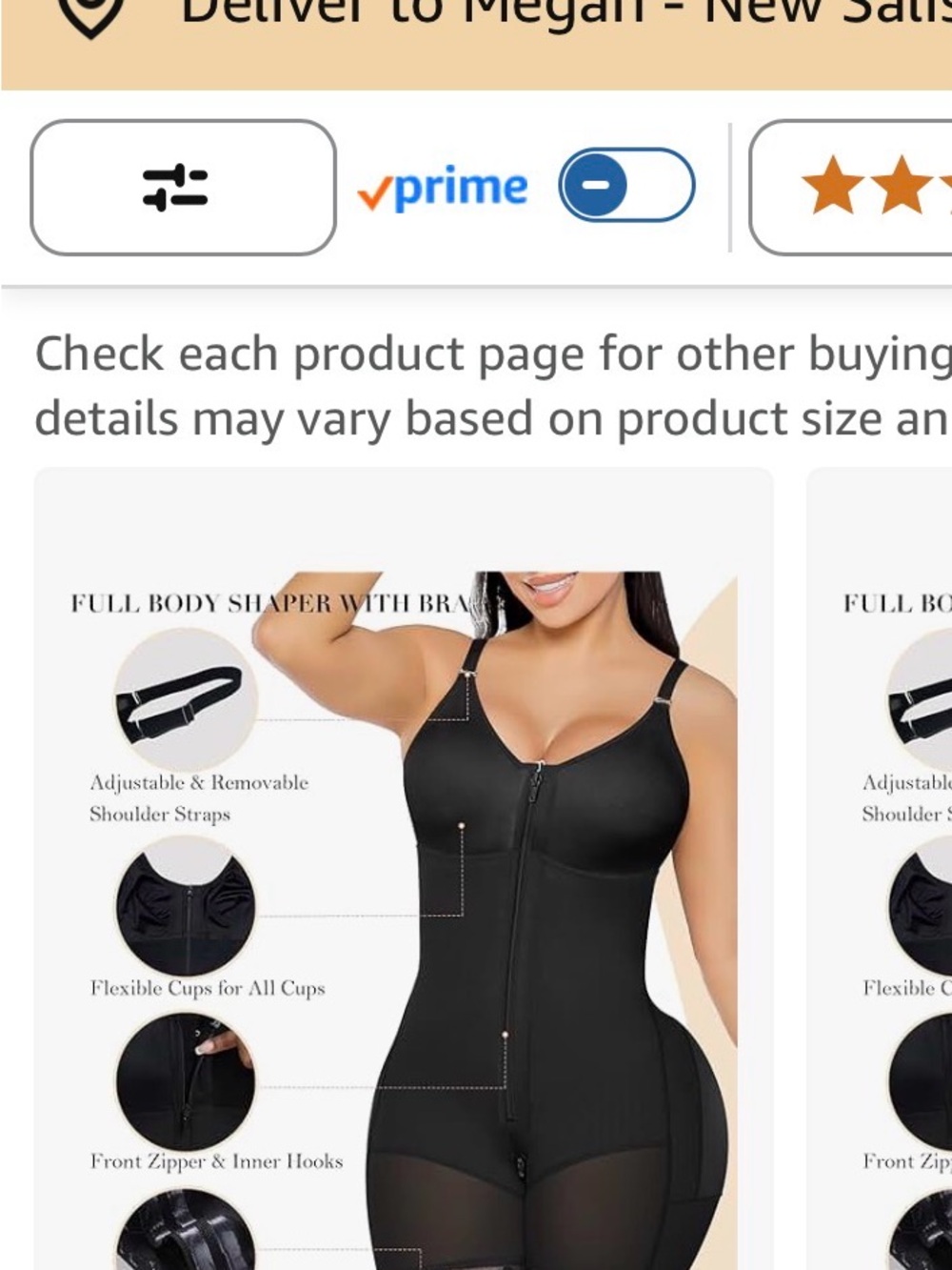 Full Body Shaper with Bra - Black